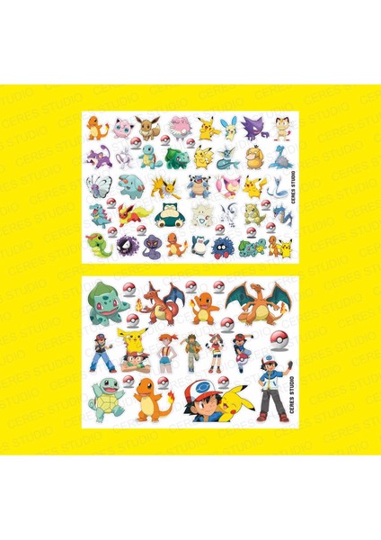 Pokemon Sticker Set 2 Sayfa 70 Etiket 19x14 cm Renkli Eğlenceli Tasarım fiyatları