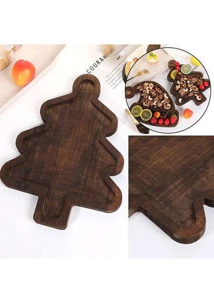 Noel Ağacı Tepsisi Sevimli Ev Ahşap Meyve Yemek Tabağı Kek Tatlı Tabağı Eğlence, Kahvaltı, Sehpa (Yurt Dışından) indirimleri