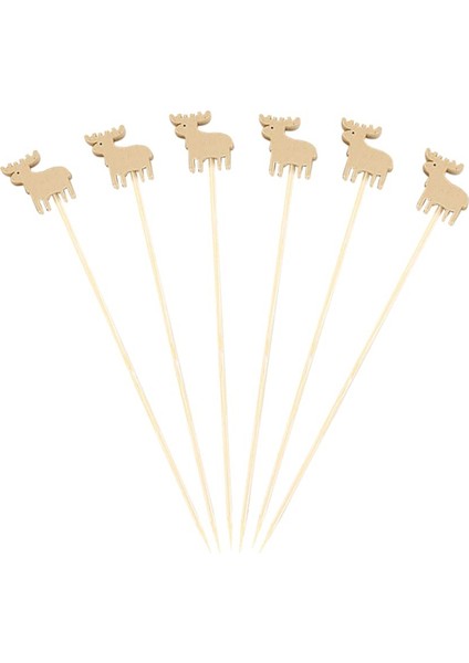 200 Adet Noel Kokteyli Çubukları Kürdanlar Dekoratif Şişler Noel Partisi Çubukları Yiyecek Süslemeleri Için Şiş Çubukları B (Yurt Dışından)