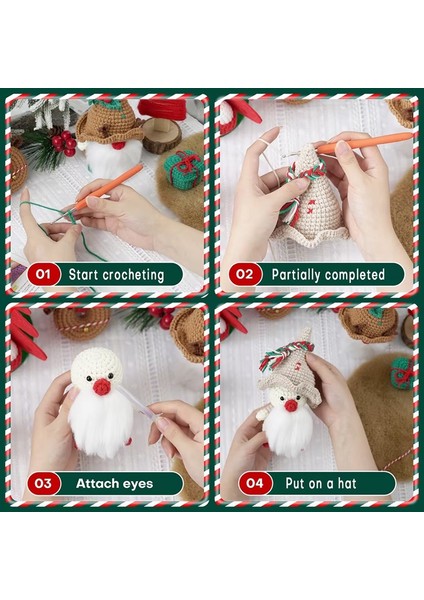 Örgü Iplik Iğneleri Peluş Bebek Kolay Tığ Işi Seti Dıy Noel Tığ Işi Seti (Kahverengi) (Yurt Dışından) fırsatları