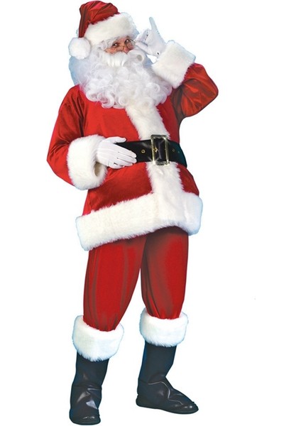 Erkekler Için Noel Baba Kostümü Noel Noel Baba Kostümü Yetişkin Noel Baba Takımı Profesyonel Noel Baba Kıyafeti Cosplay Parti Takımı 9 Adet (Yurt Dışından) fiyatları