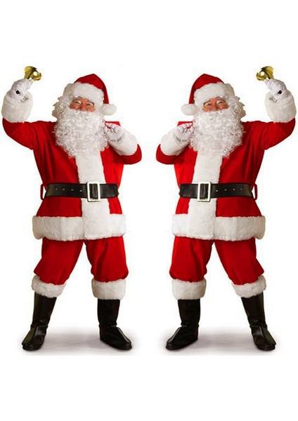 Erkekler Için Noel Baba Kostümü Noel Noel Baba Kostümü Yetişkin Noel Baba Takımı Profesyonel Noel Baba Kıyafeti Cosplay Parti Takımı 9 Adet (Yurt Dışından) fırsatları