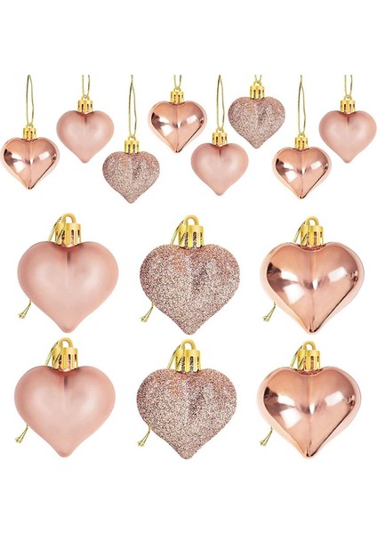 24 Adet Gül Altın Sevgililer Günü Kalp Şeklinde Süsler Kalp Şeklinde Süsler Ev Ağacı Asma Süslemeleri (Yurt Dışından) fiyatları