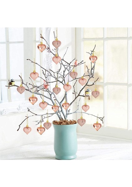 24 Adet Gül Altın Sevgililer Günü Kalp Şeklinde Süsler Kalp Şeklinde Süsler Ev Ağacı Asma Süslemeleri (Yurt Dışından) fırsatları