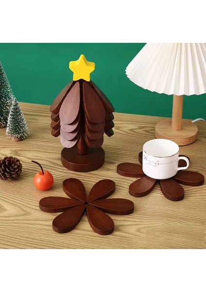 Mutfak Yalıtım Matı Noel Ağacı Şeklinde Masif Ahşap Yemek Masası Haşlanma Önleyici Bardak Altlığı Tencere Altlığı Ev Dekorasyonu B (Yurt Dışından) modelleri