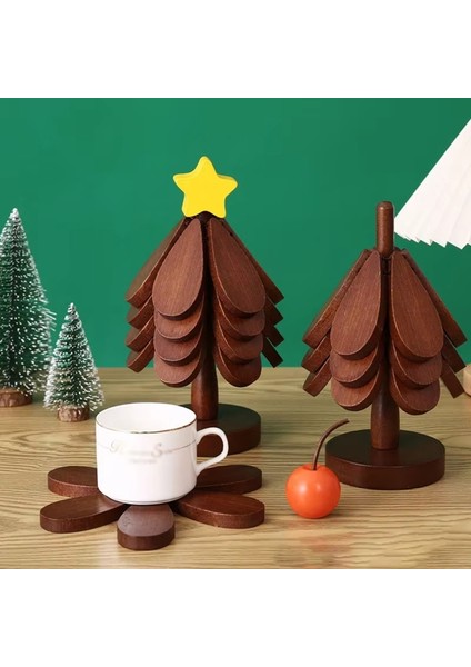 Mutfak Yalıtım Matı Noel Ağacı Şeklinde Masif Ahşap Yemek Masası Haşlanma Önleyici Bardak Altlığı Tencere Altlığı Ev Dekorasyonu B (Yurt Dışından) fırsatları