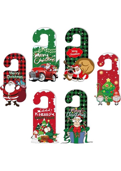 6 Adet Noel Kapı Tokmağı Askısı Dekorasyonu Noel Kapı Tokmağı Süsü Tabelası Noel Kapı Kolu Kolye (Yurt Dışından) fırsatları