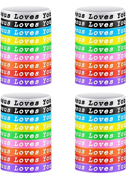 36 Adet Isa Seni Seviyor Silikon Bileklikler Renkli Kauçuk Bileklikler Hristiyan Silikon Bileklikler Yetişkin Gençler (Yurt Dışından) fiyatları