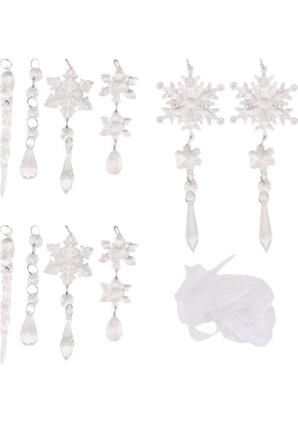 Noel Ağacı Şeffaf Akrilik Buz Sarkıtı Süsleri Kristal Kar Tanesi Buz Sarkıtı Damlası Asılı Kolyeler Noel Yeni Yıl Dekorasyonu Için (Yurt Dışından) modelleri