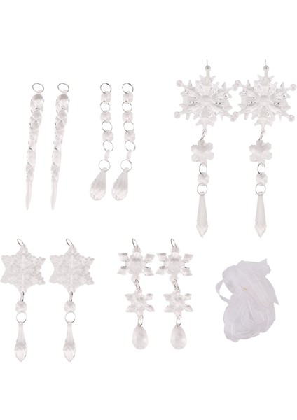 Noel Ağacı Şeffaf Akrilik Buz Sarkıtı Süsleri Kristal Kar Tanesi Buz Sarkıtı Damlası Asılı Kolyeler Noel Yeni Yıl Dekorasyonu Için (Yurt Dışından) fırsatları