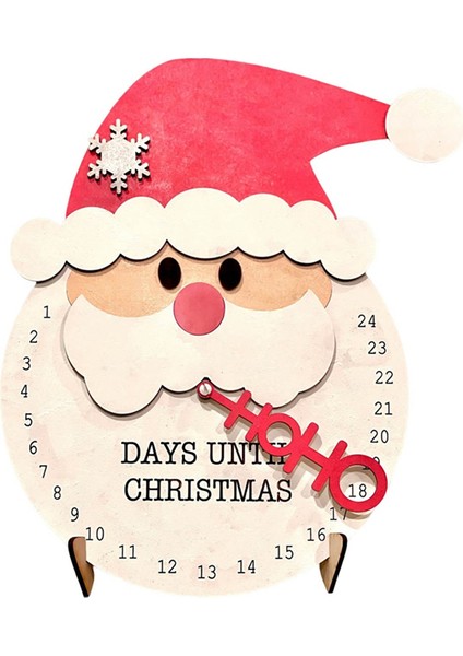 Noel Advent Koleksiyonu Dekoratif ve Yeniden Kullanılabilir Ahşap Geri Sayım Takvimi, 11,8 Inç, Noel Baba Sakalı B (Yurt Dışından)