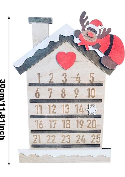 Noel Advent Koleksiyonu Dekoratif ve Yeniden Kullanılabilir Ahşap Geri Sayım Takvimi, 11,8 Inç, Noel Baba Sakalı B (Yurt Dışından) modelleri