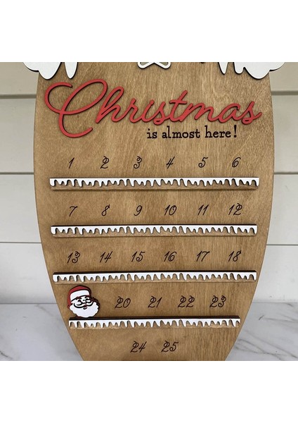 Noel Advent Koleksiyonu Dekoratif ve Yeniden Kullanılabilir Ahşap Geri Sayım Takvimi, 11,8 Inç, Noel Baba Sakalı B (Yurt Dışından) indirimleri