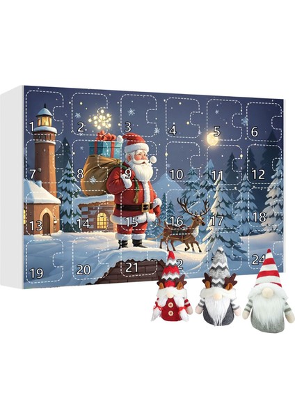 2024 Noel Cücesi Adventcalendar, Koleksiyonluk Cüce Peluş Bebek Oyuncaklı 2024 Noel Geri Sayım Takvimi (Yurt Dışından)