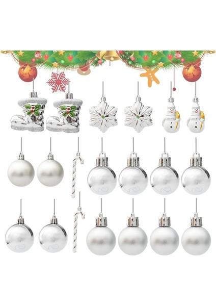 Gümüş Noel Ağacı Süsleri, 20'li Set, Noel Için Atmosferik Yeniden Kullanılabilir Gümüş Süsler, Asılması Kolay (Yurt Dışından) fiyatları