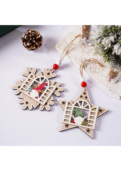 Noel Kolye Ahşap Etiketler Noel Dekoru Ahşap Kesim Ahşap Noel Ağacı Kolye Noel Asılı Süsü (Yurt Dışından) indirimleri