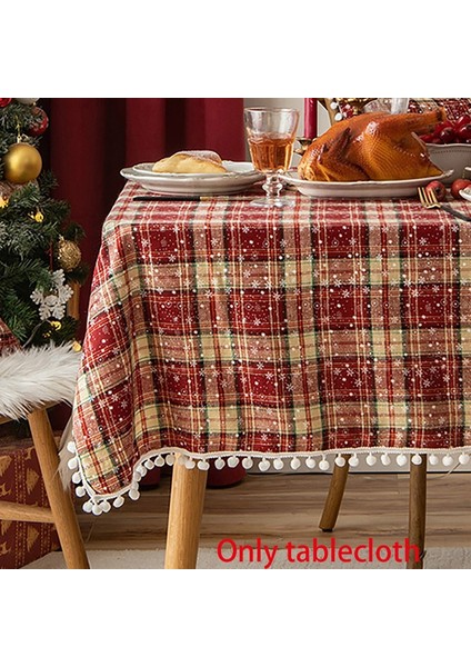 Noel Masa Örtüsü Masa Örtüsü Dekorasyonu Tüy Yumağı Batı Yemek Masası Matı Pamuklu, Keten ve Kar Tanesi Masa Örtüsü (Yurt Dışından) fırsatları