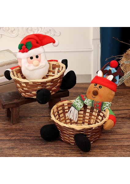 Mutlu Noeller Şeker Saklama Sepeti Dekorasyonu - Noel Baba - Saklama Sepeti Masaüstü Şeker Kutusu A (Yurt Dışından) indirimleri