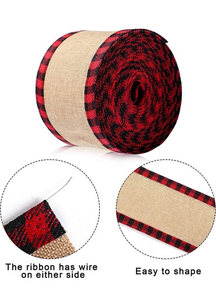 Kareli Tel Kenarlı Kurdeleler Noel Çuval Bezi Kumaş El Sanatları Kurdele Sarma Kurdele Ruloları Kareli Kenarlı Kırmızı (Yurt Dışından) modelleri