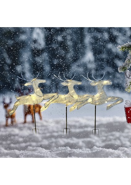 Adet Noel Dış Mekan Dekorasyon Işıkları Aydınlatmalı Süslemeler 2d Ren Geyiği Aile Dış Mekan Çim Bahçe Süslemeleri Işık (Yurt Dışından) fiyatları