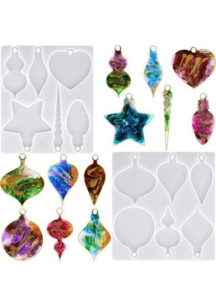 Noel Reçine Kalıbı, Epoksi Reçine Için 2 Adet Noel Süsü Silikon Kalıbı, Kendin Yap Reçine El Sanatları Anahtarlık Noel Dekoru Hediyesi (Yurt Dışından) modelleri