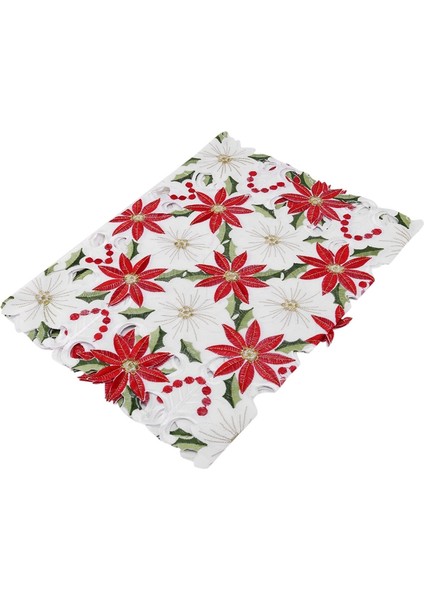 Noel Işlemeli Masa Örtüsü, Noel Süslemeleri Için Lüks Holly Atatürk Çiçeği Masa Örtüsü, 15 x 70 Inç (Yurt Dışından) fiyatları