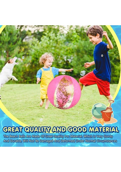 2 Adet 16 Inç Şişme Plaj Topları Altın Konfeti Havuz Topları Yetişkinler Için Yüzme Havuzu Yaz Doğum Günü Partisi Pembe (Yurt Dışından) modelleri