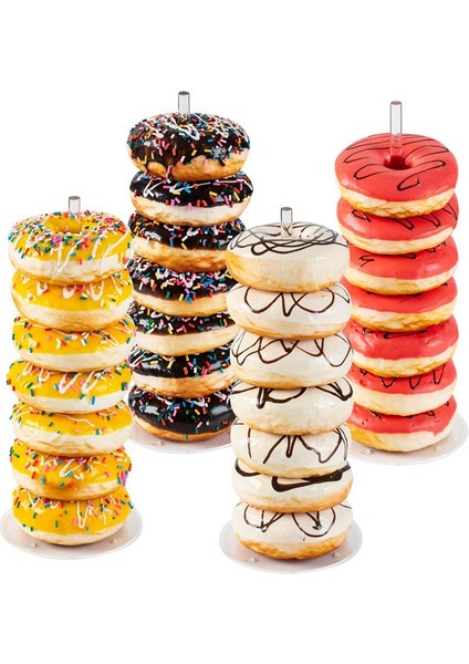 Tatlı Masası, Simit Standı Tutucu, Parti, Noel, Doğum Günü Için 4 Adet Şeffaf Akrilik Donut Sergileme Standı (Yurt Dışından) modelleri