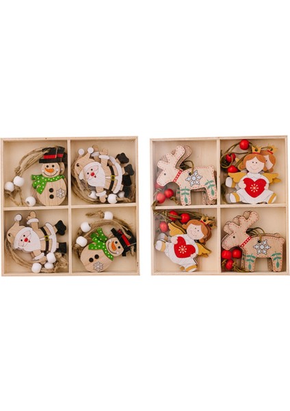 Melek Noel Süsleri, Melek Noel Baba Süsleri, Noel Ağacı Için Ahşap Asılı Süsler (Yurt Dışından) fiyatları