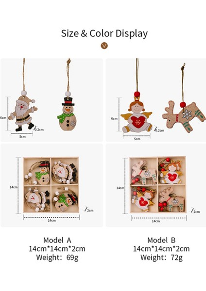 Melek Noel Süsleri, Melek Noel Baba Süsleri, Noel Ağacı Için Ahşap Asılı Süsler (Yurt Dışından) indirimleri