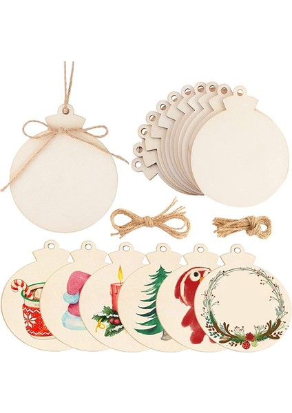50 Adet Kendin Yap Noel Ahşap Süsleri Büyük Doğal Ahşap Dilimleri Delikli Ahşap Daireler Noel El Sanatları Için (Yurt Dışından) fiyatları