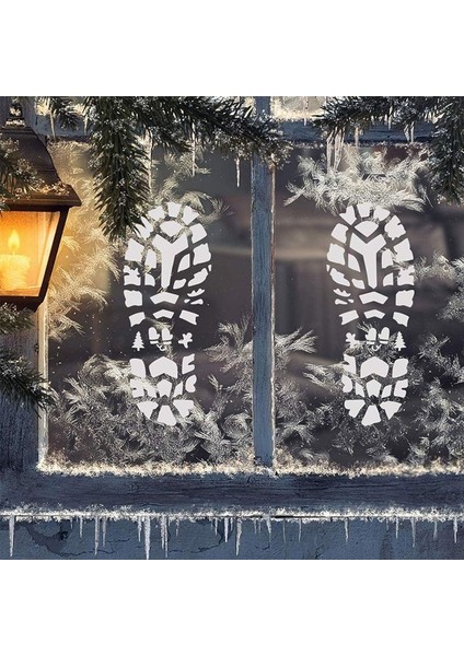 Zemin Için Noel Baba Ayak Izleri, Noel Baba Bot Izleri ve Kar Tanesi Şablonları Için Noel Şablonları (Yurt Dışından) fiyatları