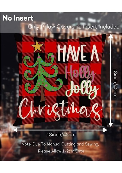 Noel Yastık Kılıfları 18X18 4'lü Set, Kanepe, Sandalye, Oturma Bankı Için Noel Dekoratif Örtüsü (Yurt Dışından) fırsatları