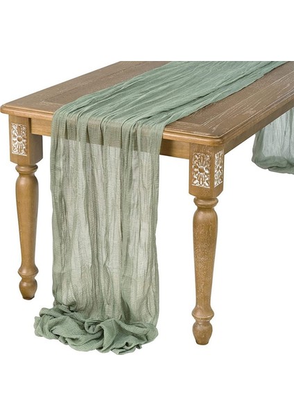 Boho Tül Kumaş Masa Örtüsü Rustik Şeffaf Masa Örtüsü Düğün, Bebek Duşu Masa Süslemeleri Için 90X400CM (Yurt Dışından) fırsatları