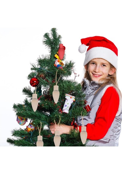 El Sanatları ve Noel Ağaçları Için 50 Adet Ahşap Noel Ampulü, Tamamlanmamış Ahşap Süsler, 2 Inç Yükseklik (Yurt Dışından) indirimleri