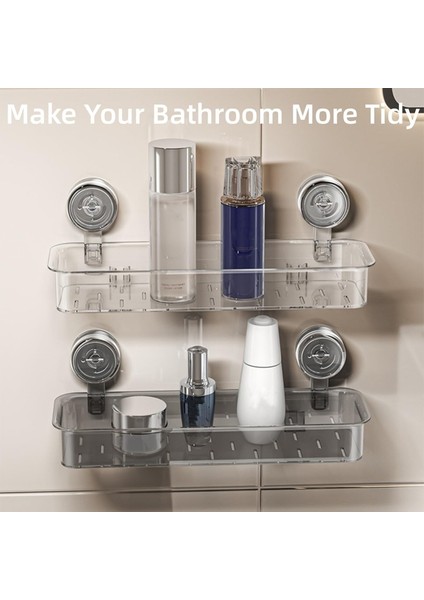 Vantuzlu Duş, Oluklu Vantuzlu Saklama Tutucu, Duş ve Mutfak Için Akrilik Banyo Düzenleyici (Yurt Dışından) modelleri