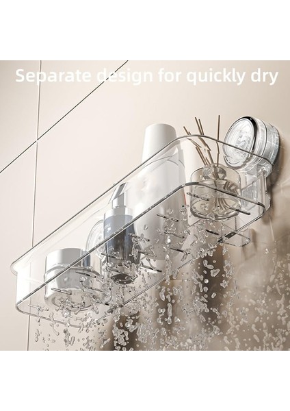 Vantuzlu Duş, Oluklu Vantuzlu Saklama Tutucu, Duş ve Mutfak Için Akrilik Banyo Düzenleyici (Yurt Dışından) fırsatları