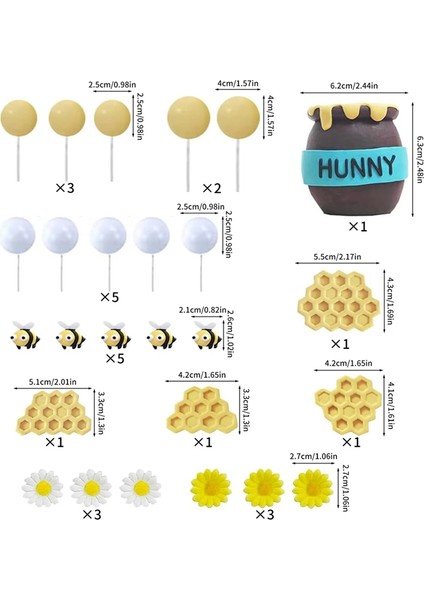 Doğum Günü Bebek Duşu Için Bal Kavanozu Pasta Süsü Petek Pasta Süsü Papatya Petek Arı Kavanozu Köpük Top Pasta Süsü Parti (Yurt Dışından) indirimleri