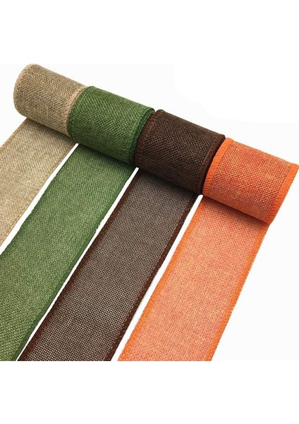 Hediye Için 5 Rulo Noel Kurdelesi El Yapımı Kendin Yap Kurdele Sarma Çuval Bezi Kurdele Ruloları Renkli Dokuma Keten Ruloları (Yurt Dışından) modelleri