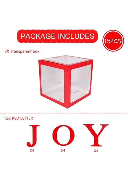 Noel Süslemeleri Büyük Kırmızı Şeffaf Neşe Kutusu Neşe Blokları Tatil Partisi Süslemeleri ve Ev Dekorasyonu Için Süslemeler (Yurt Dışından) modelleri