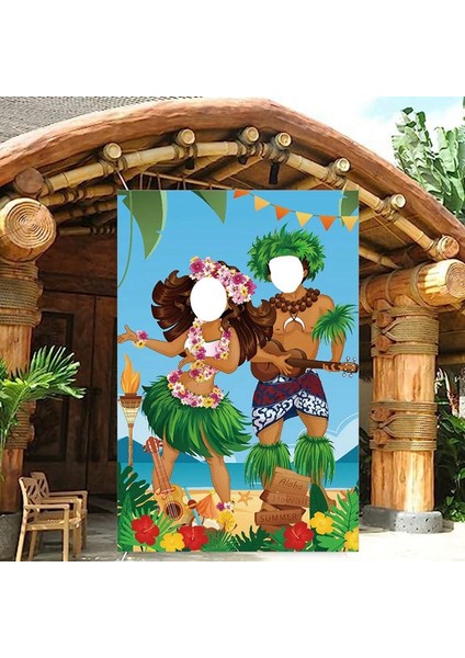 Luau Çift Fotoğraf Kapı Afişi Hawaii Parti Süslemeleri Luau Fotoğraf Propsaloha Afişi 59 x 39,4 Inç (Yurt Dışından) modelleri