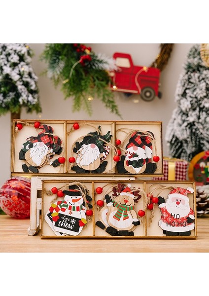 Noel Süsleri Ahşap Kutu Karikatür Baskılı Cüce Yaşlı Adam Noel Ahşap Ağaç Kolye (Yurt Dışından) indirimleri