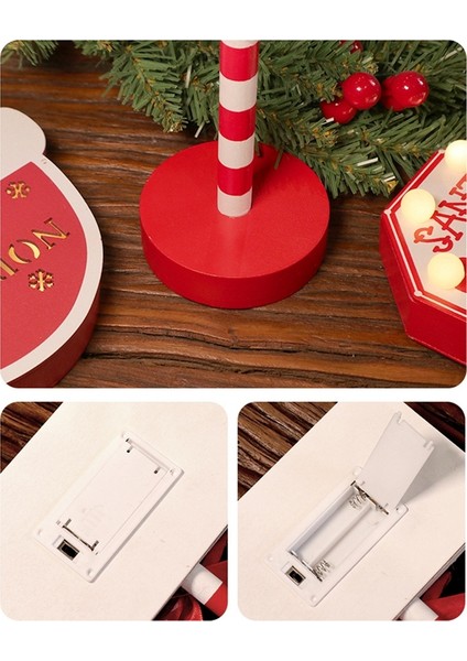Noel LED Işıklı Dikey Noel Tabelaları, LED Işıklı Noel Lambası Masa Tabelası Durak Süsü Noel Masaüstü Işığı A (Yurt Dışından) fırsatları