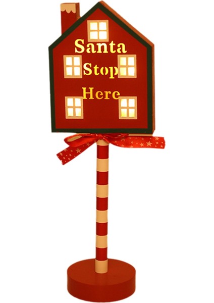 Noel Vintage Işıkları Kuzey Kutbu Tabelası LED Işık Sokak Tabelası Noel Ahşap Masa Üstü Dekorasyonu Noel Dekoru B (Yurt Dışından)