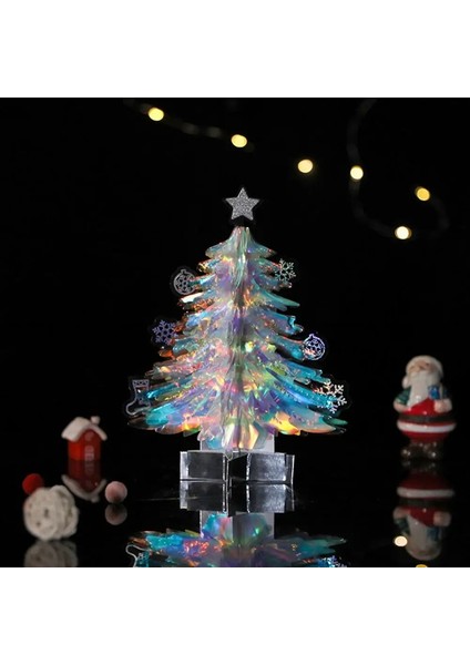 3D Popup Noel Ağacı Süsü Mini Neon Film Ağacı Tebrik Kartı Zarf Seti Tatil Masaüstü Dekoru Ev Ofisi Için (Yurt Dışından) modelleri