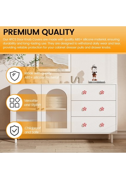 4 Parça Kapı Kolu Kılıfları Abs Noel Topuzu Kılıfları Dolap Şifonyer Kulpları Noel Çekmece Kolları (Yurt Dışından) indirimleri