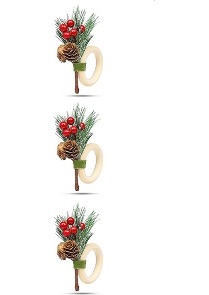 Düğün, Ziyafet, Doğum Günü, Şükran Günü Için 6 Adet Noel Peçete Halkası Ahşap El Yapımı Holly Berry Peçetelik (Yurt Dışından) fiyatları