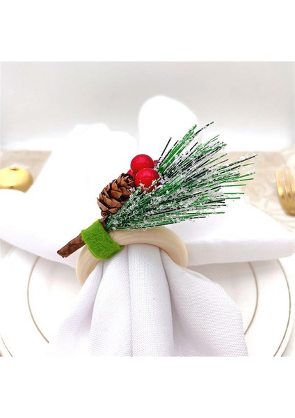 Düğün, Ziyafet, Doğum Günü, Şükran Günü Için 6 Adet Noel Peçete Halkası Ahşap El Yapımı Holly Berry Peçetelik (Yurt Dışından) modelleri
