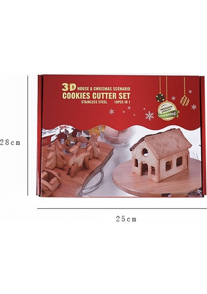 18 Adet 3D Zencefilli Ev Paslanmaz Çelik Noel Senaryosu Kurabiye Kesici Seti Bisküvi Kalıbı Fondan Kesici Pişirme Aracı (Yurt Dışından) modelleri