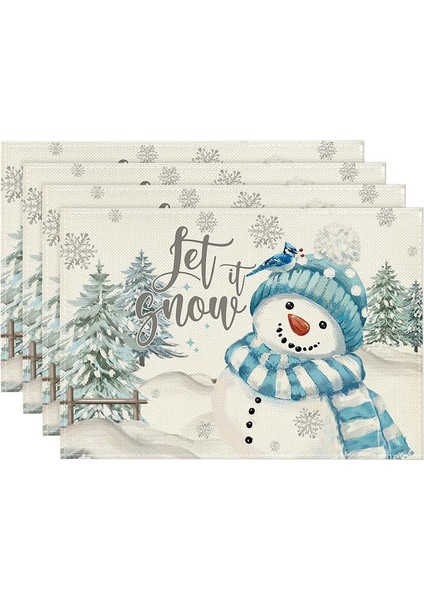 4 Adet Noel Ağacı Kar Pembesi Noel Masa Örtüleri Kışlık Masa Örtüleri Mutfak Yemek Odası Dekorasyonu Için (Yurt Dışından) fiyatları